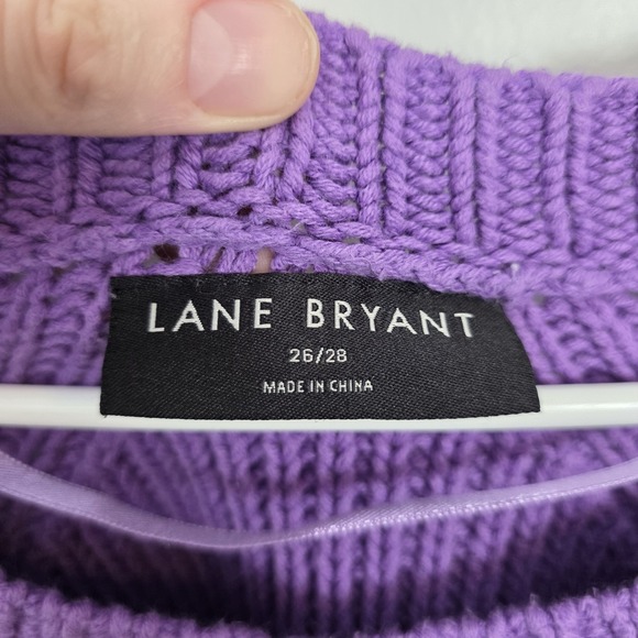 Lane Bryant Purple Cable Knit Cutesy Valentine Feminine Sweater Size 26 - Picture 4 of 8